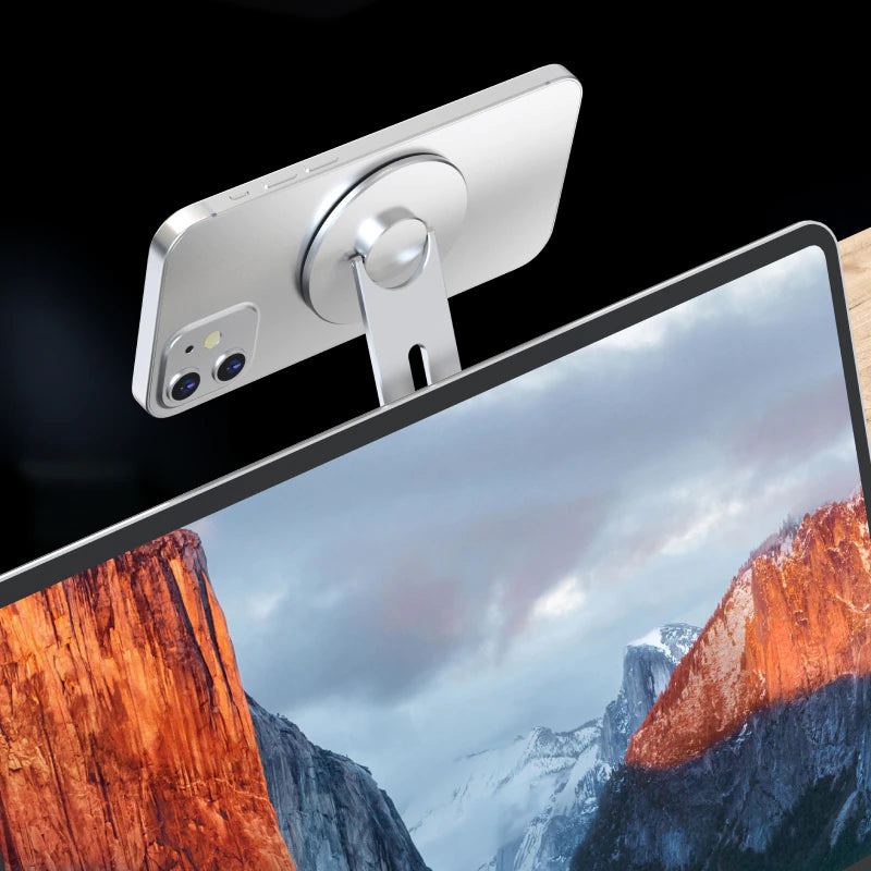 Magnetic Metal Phone Holder Monitor Display Side Mount For iPhone, ibuyxi.com