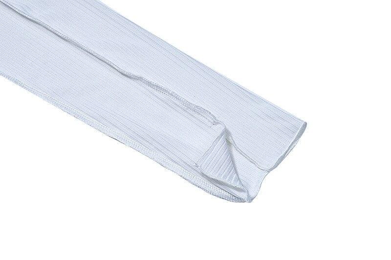 Bandage Tie Front Long Sleeve Ribbed Knit Solid Bodysuit, ibuyxi.com