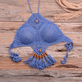 Crochet Push Up Bikini Set With Halter Bandage And High Neck And Ideal Wear For Summer And Bathing. - ibuyxi.com