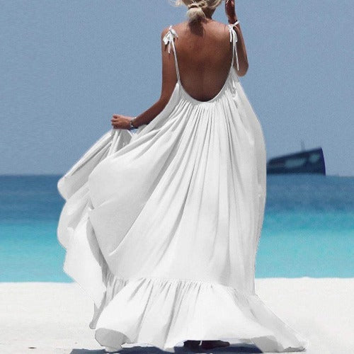 Bohemian Long Open Back Sling Beach Maxi Dress Bohemian Long Open Back Sling Beach Maxi Dress