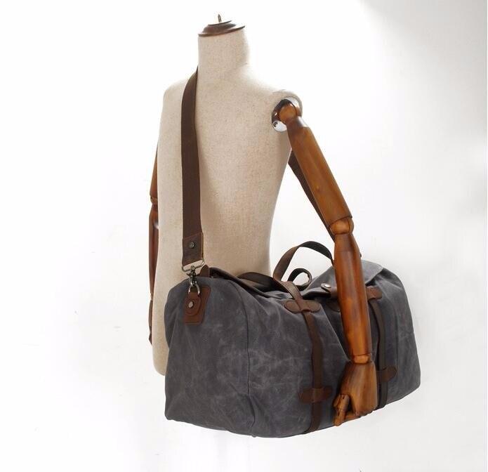 Vintage Wax Canvas Luggage Handbag Duffel Bag, ibuyxi.com