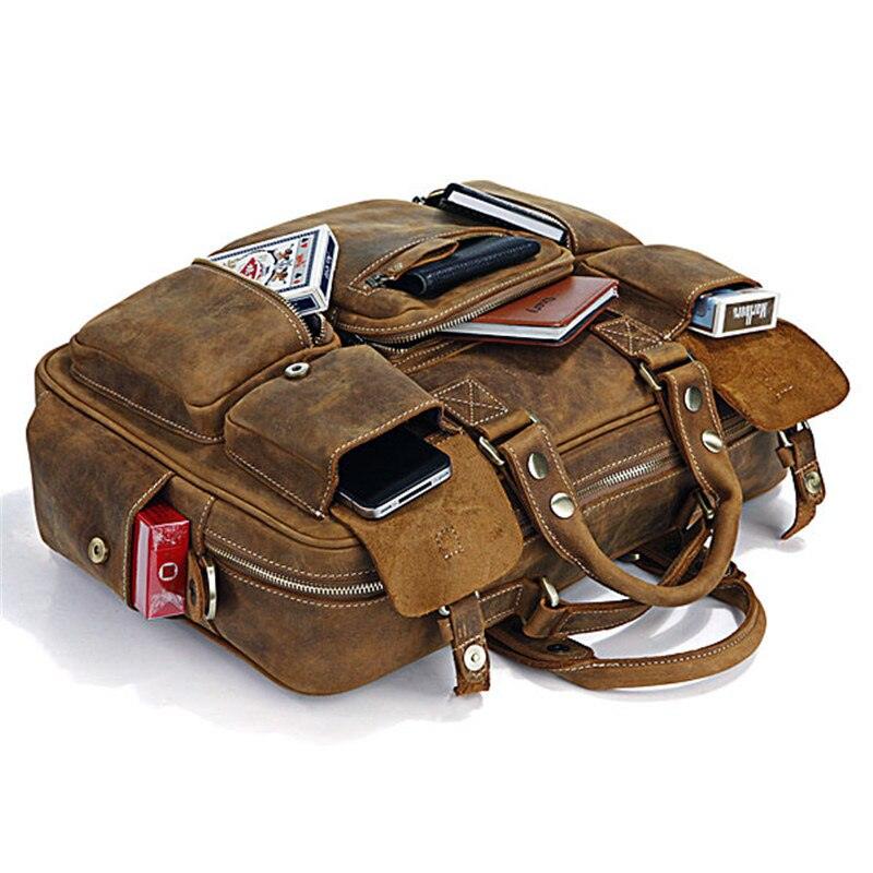 Vintage Crazy Horse Genuine Leather Travel Duffle Bag, ibuyxi.com