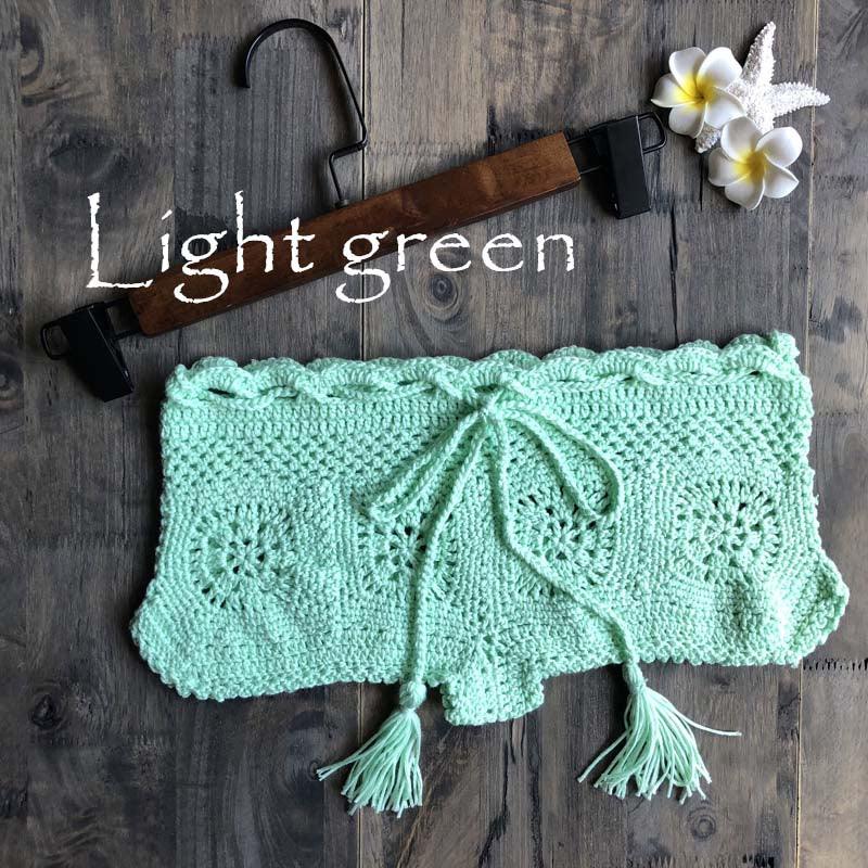 Crochet Crop Top With Hollow Out Design And Tassel Shell Trim Tanks Come with Loose Fit Cover-Up Which is Perfect For Beach Summer Casual Wear. - ibuyxi.com