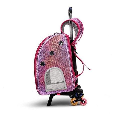 2-1 Portable Transparent Trolley Backpack Cat Carrier, ibuyxi.com