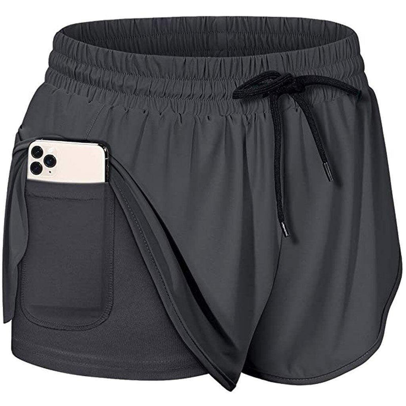 Double Layer Sports Short, iBuyXi.com, Online Shopping USA, Sporting Goods, Shop Online Yoga Shorts, Yoga Pants, Yoga Outfits, Fitness Shorts, Ladies Shorts, Sports Double Layer Short, Mobile Holding Short