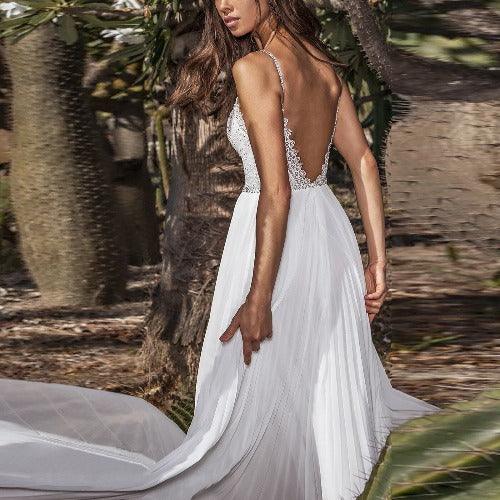 Suspenders Backless Patchwork V-Neck Chiffon Maxi Dress M Suspenders Backless Patchwork V-Neck Chiffon Maxi Dress M