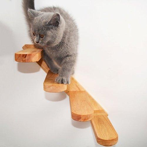Wall-mounted Cat Climbing Wooden Stairs, iBuyXi.com