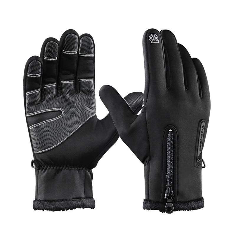 Winter Waterproof Gloves Touch Screen Anti-Slip Zipper Gloves Men Women Riding Skiing Warm Fluff Comfortable Gloves Thickening, iBuyXi.com, Online shopping store, winter collection, Winter Gloves, sporting goods vendor, free shipping