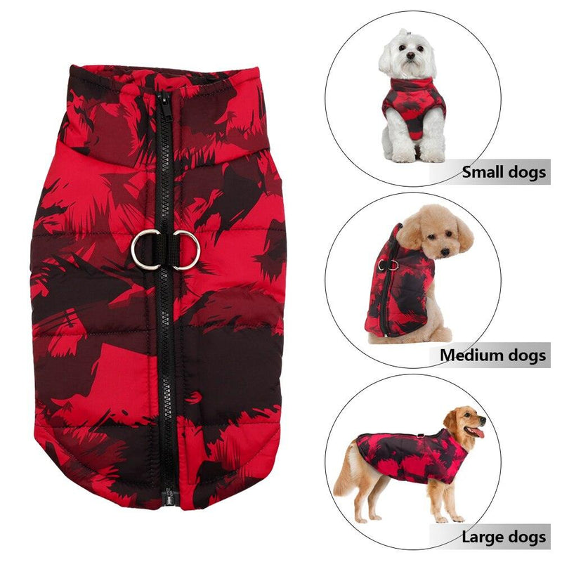 Winter Pet Dog Clothes, French Bulldog Pet Warm Jacket Coat, Waterproof Dog Clothing Outfit Vest For Small Medium Large Dogs, Warm Cotton Vest, Waterproof Dog Vest, Windproof, Cozy Pet Clothes with Reflective Star Prints, iBuyXi.com