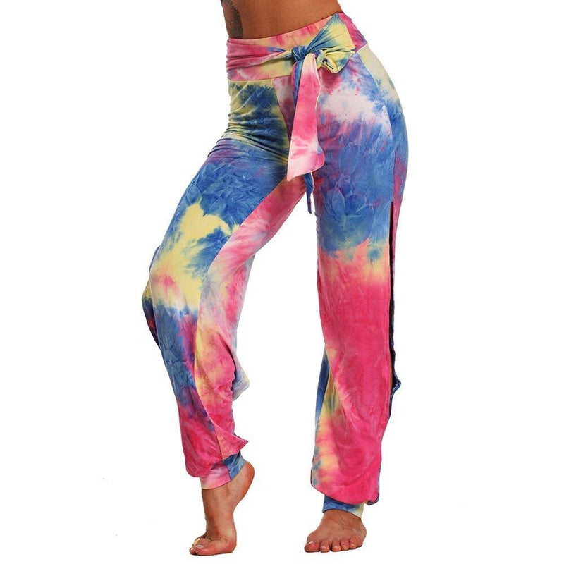 Women Fitness Running Leggins High Waist Band Printed,Stretchy High Rise Straight Loose Leggings Bloomers Breathable Yoga Pants,iBuyXi.com