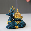 Nordic Resin Reindeer Candle Holder Gold Metal Decor, ibuyxi.com