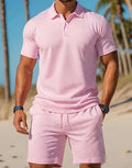Casual Comfortable Breathable Short Sleeve Shirt Short Set, iBuyXi.com