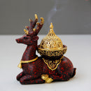 Nordic Resin Reindeer Candle Holder Gold Metal Decor, ibuyxi.com