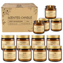 12-Pack Scented Soy Candle Gift Set in Amber Jars