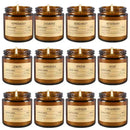 12-Pack Scented Soy Candle Gift Set in Amber Jars