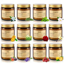 12-Pack Scented Soy Candle Gift Set in Amber Jars