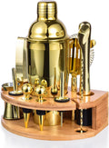 12-Piece Cocktail Shaker Bartender Kit with Bamboo Stand