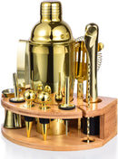 12-Piece Cocktail Shaker Bartender Kit with Bamboo Stand