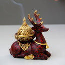 Nordic Resin Reindeer Candle Holder Gold Metal Decor, ibuyxi.com
