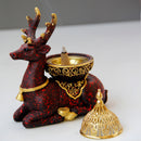Nordic Resin Reindeer Candle Holder Gold Metal Decor, ibuyxi.com
