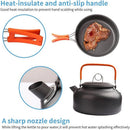 15-Piece Camping Cookware Set with Kettle and Tableware