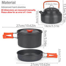 15-Piece Camping Cookware Set with Kettle and Tableware