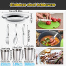 15-Piece Camping Cookware Set with Kettle and Tableware