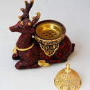 Nordic Resin Reindeer Candle Holder Gold Metal Decor, ibuyxi.com