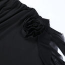 Strapless Ruffle Irregular Robe Lace-up Off-Shoulder Backless Mini Dress, ibuyxi.com