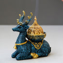 Nordic Resin Reindeer Candle Holder Gold Metal Decor, ibuyxi.com