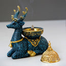 Nordic Resin Reindeer Candle Holder Gold Metal Decor, ibuyxi.com
