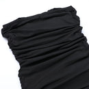 Strapless Ruffle Irregular Robe Lace-up Off-Shoulder Backless Mini Dress, ibuyxi.com