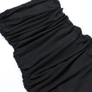 Strapless Ruffle Irregular Robe Lace-up Off-Shoulder Backless Mini Dress, ibuyxi.com