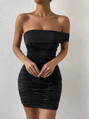 Off Shoulder Strapless Robe Backless Bodycon Party Mini Dress, ibuyxi.com