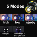 2-Pack Rechargeable LED Headlamp with Motion Sensor