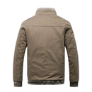 2025 Autumn Men Jackets 100% Cotton Chaqueta Casual Solid Fashion Vintage Warm V