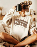 2026 Fashion New Arrival Women Long Sleeve Crewneck Sweatshirt, Coffee Weather L