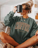 2026 Fashion New Arrival Women Long Sleeve Crewneck Sweatshirt, Coffee Weather L