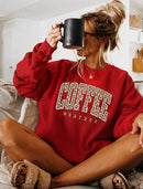 2026 Fashion New Arrival Women Long Sleeve Crewneck Sweatshirt, Coffee Weather L