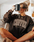 2026 Fashion New Arrival Women Long Sleeve Crewneck Sweatshirt, Coffee Weather L