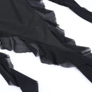 Strapless Ruffle Irregular Robe Lace-up Off-Shoulder Backless Mini Dress, ibuyxi.com