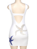 Starfish Print Backless Clubwear Dress, ibuyxi.com