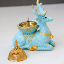 Nordic Resin Reindeer Candle Holder Gold Metal Decor, ibuyxi.com