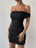 Off Shoulder Strapless Robe Backless Bodycon Party Mini Dress, ibuyxi.com