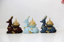 Nordic Resin Reindeer Candle Holder Gold Metal Decor, ibuyxi.com