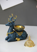 Nordic Resin Reindeer Candle Holder Gold Metal Decor, ibuyxi.com