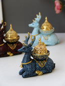 Nordic Resin Reindeer Candle Holder Gold Metal Decor, ibuyxi.com