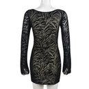 Flare Sleeve Bodycon Cutout Party Mini Dress, ibuyxi.com