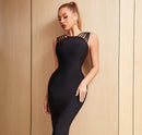 Backless Bodycon Bandage Tank Sleeveless Soild Evening Midi Dress, ibuyxi.com