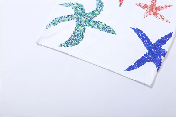 Starfish Print Backless Clubwear Dress, ibuyxi.com